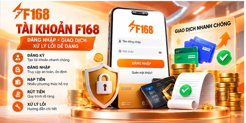 Hướng dẫn tài khoản F168 và kiểm tra giao dịch.